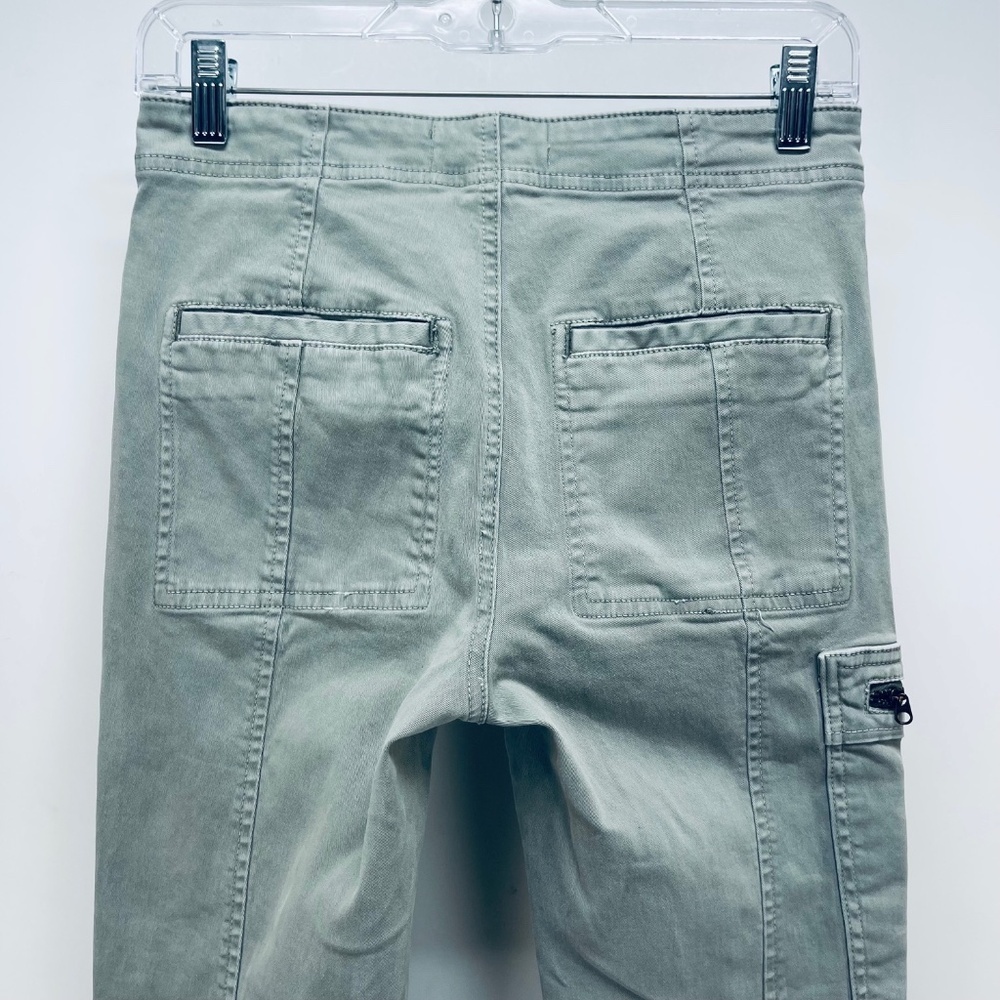 Anthropologie Pants Sz 27 Women’s Moto Utility Trouser Skinny Sage Green - Picture 12 of 13